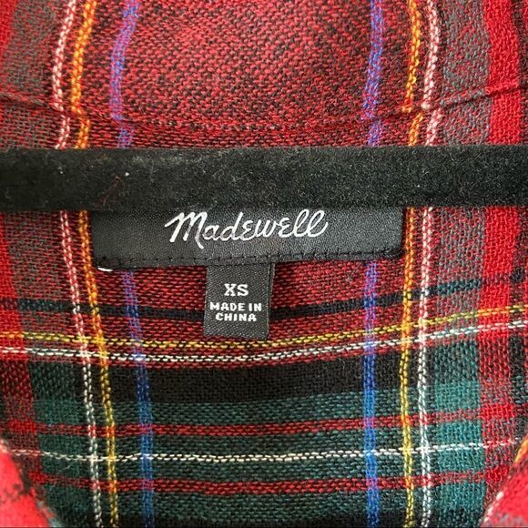 NWOT-MADEWELL Tartan Wool Blend Button Down - Picture 11 of 11
